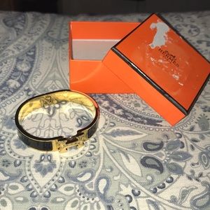 Hermès Noir & Gold Clic H Bracelet
